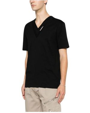 Les Hommes Logo Plaque T-Shirt - Schwarz