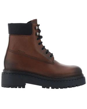 Prada Lace-Up Boots - Brown