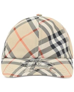 Burberry Check Katoenen Baseballpet - Metallic