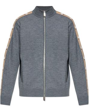 DSquared² Truien & Vesten ,Grijs ,Wol Wollen Vest - Blauw