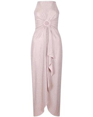 TWENTYFOUR Abito Con Scollo Sul Davanti Fibbia Ovale Ruches - Roze