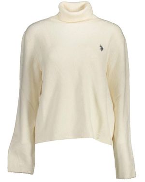 U.S. POLO ASSN. Eleganter rollkragenpullover in weiß - Natur