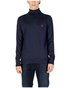 U.S. POLO ASSN. Blauer Rollkragen Strickpullover