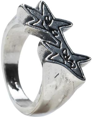 Twojeys Accessoires ,Grijs ,Sketchy Stars Ring - Metallic