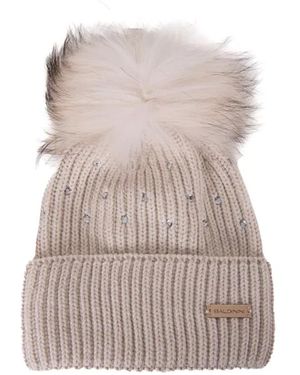 Baldinini Winter Crystal Cream Beanie - Natur
