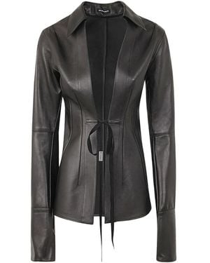Ann Demeulemeester Offene vorderseite taillierte bluse - Schwarz