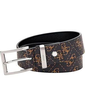 Guess Modernes Wendbares Gürtel Mit 4G Logo - Schwarz