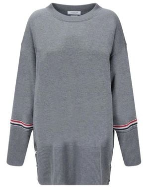 Thom Browne Round-Neck Knitwear - Grigio