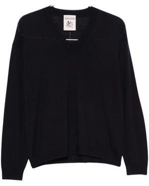 Semicouture V-Neck Knitwear - Negro