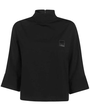 Opening Ceremony Hoodies & Sweatvesten ,Zwart ,Sweatshirt Met Logo Patch En Ritssluiting