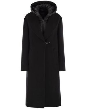 Fay Jassen ,Zwart ,Wol Double-Front Coat