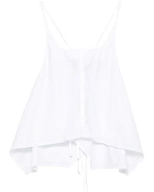 Low Classic Sleeveless Tops - White