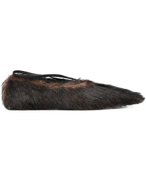 Plan C Ballerine in pelliccia - Nero