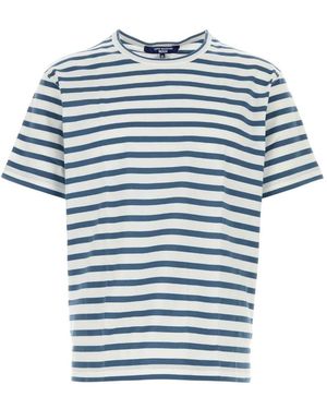 Junya Watanabe Tops ,Blauw ,Katoen Geborduurd Katoenen T-Shirt