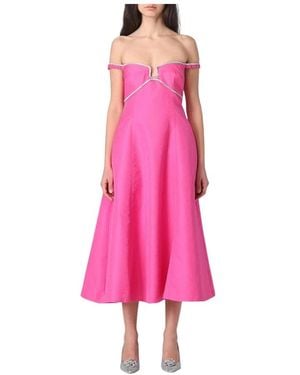 Self-Portrait Jurk Met Diamantdetails - Roze