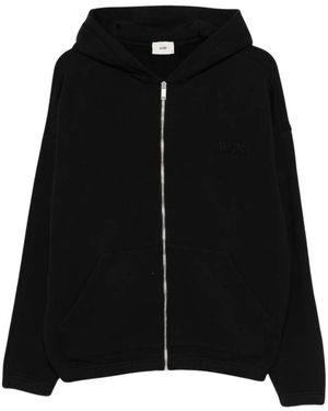 Autry Hoodies & Sweatvesten ,Zwart ,Katoen Tonal Logo Full Zip Hoodie