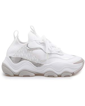 Michael Kors Weiße Stretch-Mesh-Ledersneaker