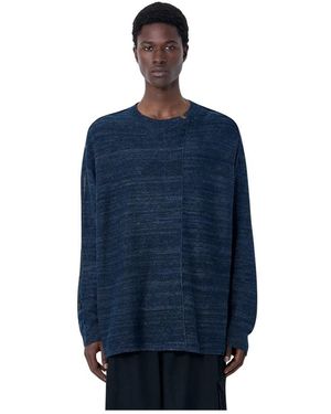 Yohji Yamamoto Round-Neck Knitwear - Blue
