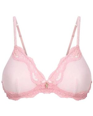 Moschino Ondergoed ,Roze ,Microfiber En Kanten Bh