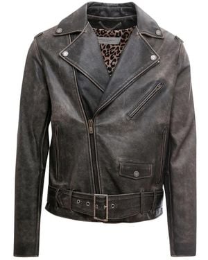 Golden Goose Leather Jackets - Grey