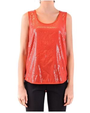 P.A.R.O.S.H. Rode Paillet Tank Top Lente/Zomer - Rood