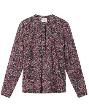 Isabel Marant Overhemden ,Veelkleurig ,Katoen Maria Floral-Print Blouse - Paars