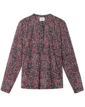 Isabel Marant Overhemden ,Veelkleurig ,Katoen Maria Floral-Print Blouse - Paars