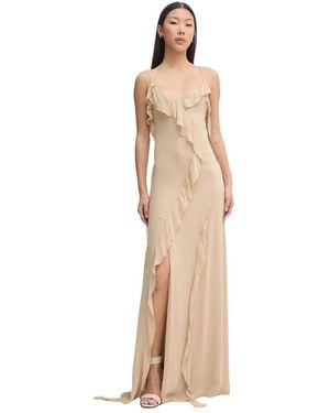 Aniye By Marian Asymmetrische Jurk Met Ruches - Naturel