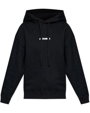 Jil Sander Hoodies & Sweatvesten ,Zwart ,Katoen Hoodie - Blauw