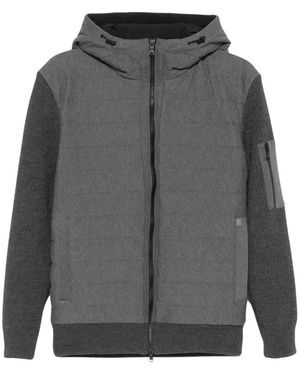 Paul & Shark Hybrid Full Zip Quilted Sweatshirt - Grijs
