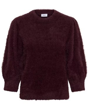 Saint Tropez Ronde Hals Gebreid - Paars