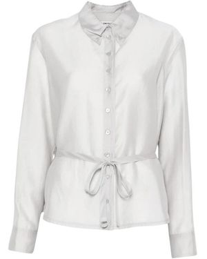Low Classic Transparante Blouse Met Plooitjes - Wit