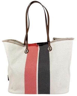 Borbonese Tassen ,Veelkleurig ,Leer Flight Shopping Bag Large - Rood
