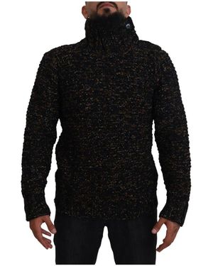 Dolce & Gabbana Luxuriöser brauner handgemachter rollkragenpullover - Schwarz