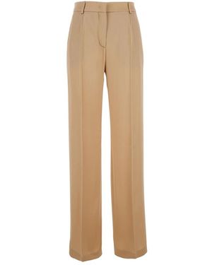 Alberta Ferretti Pantaloni rosa in seta con vita alta - Neutro