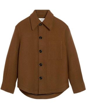 Ami Paris Button-Down Shirt Jacket - Bruin