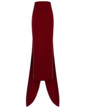 Valentino Garavani Asymmetrische Maxi-Rok Met Gedrapeerde Zoom - Rood