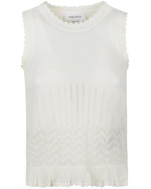 McQueen Strick-Jersey-Tanktop - Weiß