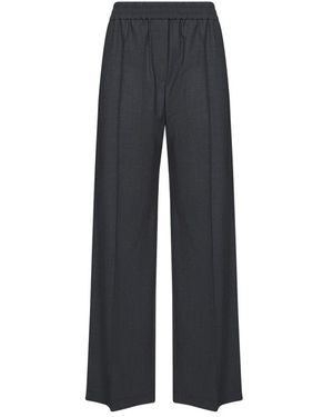 Brunello Cucinelli Stretch Virgin Wool Fluid Broeken - Blauw