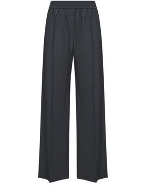 Brunello Cucinelli Stretch Virgin Wool Fluid Broeken - Blauw