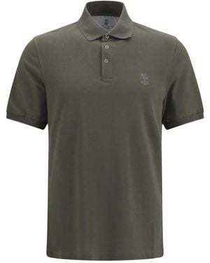 Brunello Cucinelli Tops ,Groen ,Katoen Katoenen Polo