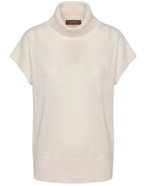 Moorer Kurzarm-Rollkragenpullover - Weiß