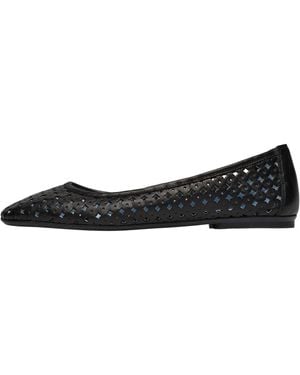 Voile Blanche Ballerinas Aus Perforiertem Leder - Schwarz
