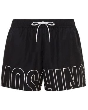 Moschino Maxi Logo Print Zwemshort - Zwart