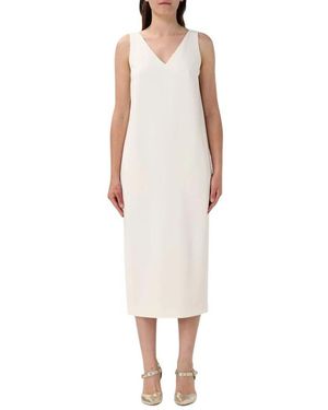 Theory Elegantes V-Ausschnitt Kreppkleid - Weiß
