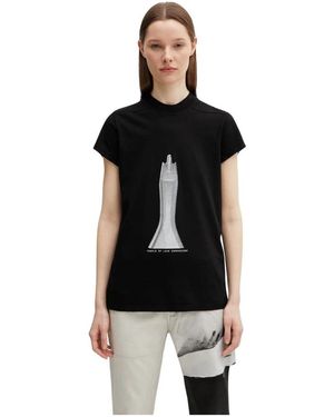 Rick Owens Tops ,Zwart ,Katoen Small Level T-Shirt