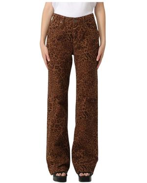 Twinset Broek Met Dierenprint - Bruin