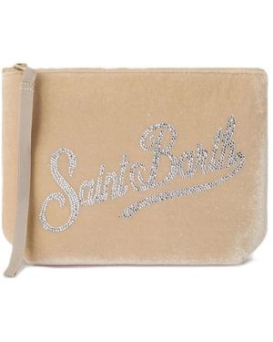 MC2 Saint Barth Tassen ,Aline Velvet Clutch Bag - Naturel
