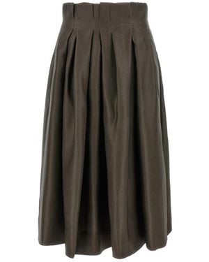 KHAITE Astrid Midi Rok - Grijs