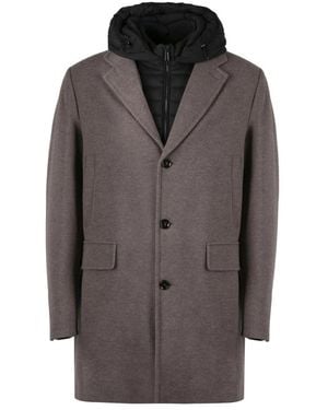 Moorer Single-Breasted Coats - Marrone